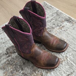 Dan Post Kids Brown and Purple Boots